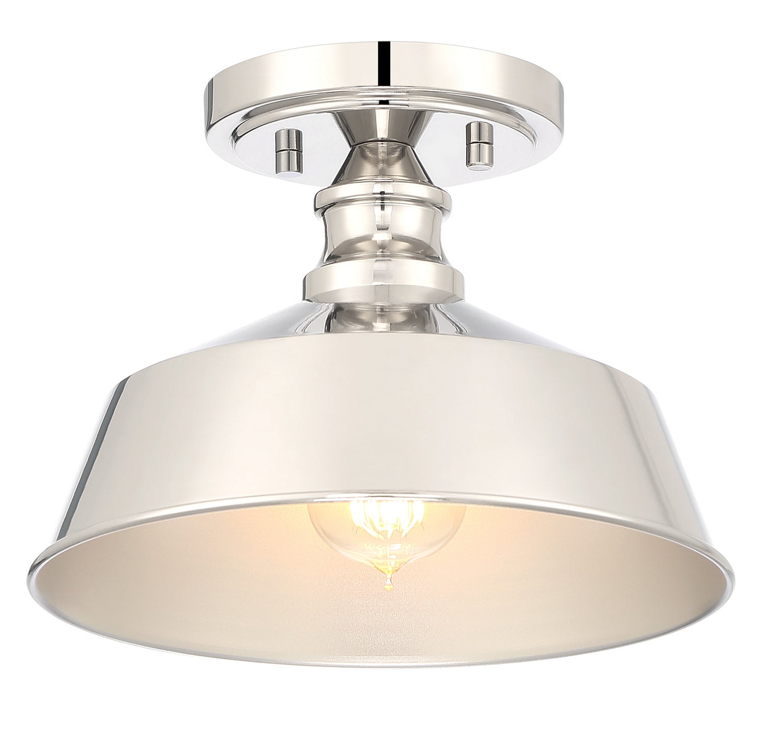 Meridian M60068PN One Light Semi-Flush Mount in Polished Nickel