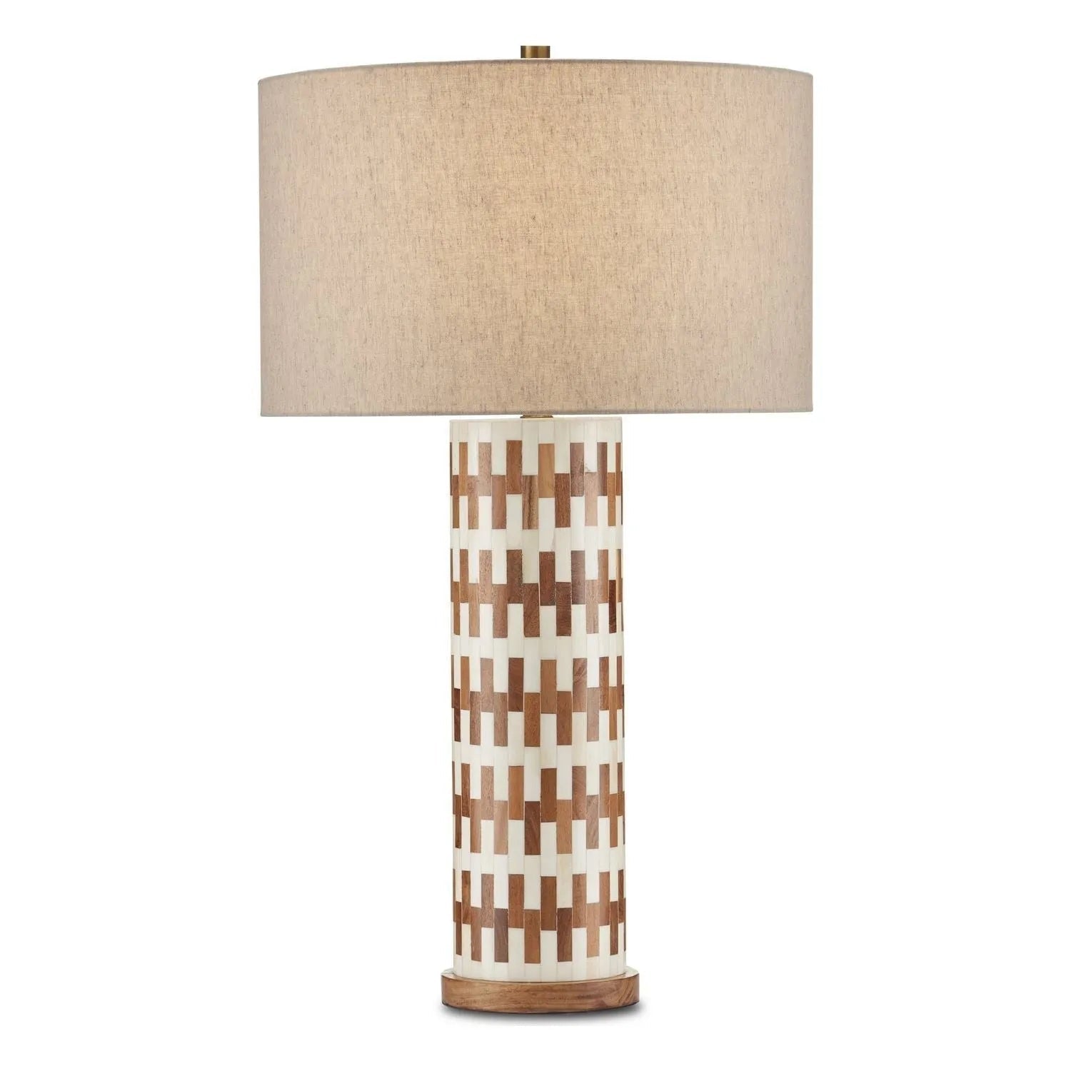 Currey and Company - 6000-0824 - One Light Table Lamp - Tia - White/Natural/Antique Brass