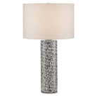 Currey and Company - 6000-0826 - One Light Table Lamp - Charcoal - Gray/White/Polished Nickel