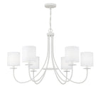 Meridian M100117BQW Six Light Chandelier in Bisque White