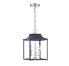 Meridian M30013NBLPN Three Light Pendant in Navy Blue with Polished Nickel