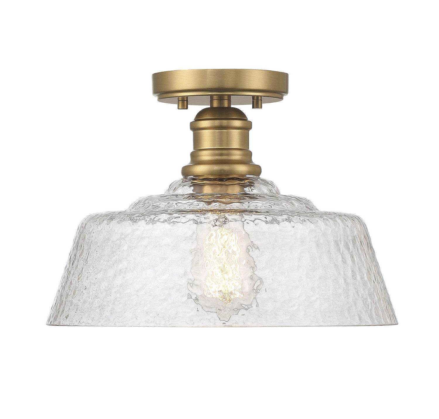 Meridian M60070NB One Light Semi-Flush Mount in Natural Brass