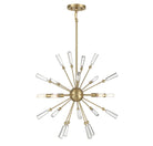 Meridian M7028NB Five Light Pendant in Natural Brass