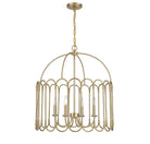 Meridian M7029NB Four Light Pendant in Natural Brass