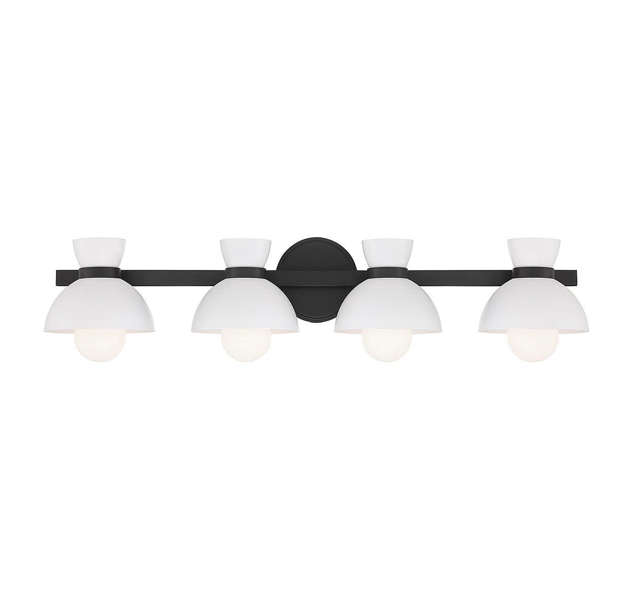Meridian M80076MBK Four Light Bathroom Vanity in Matte Black