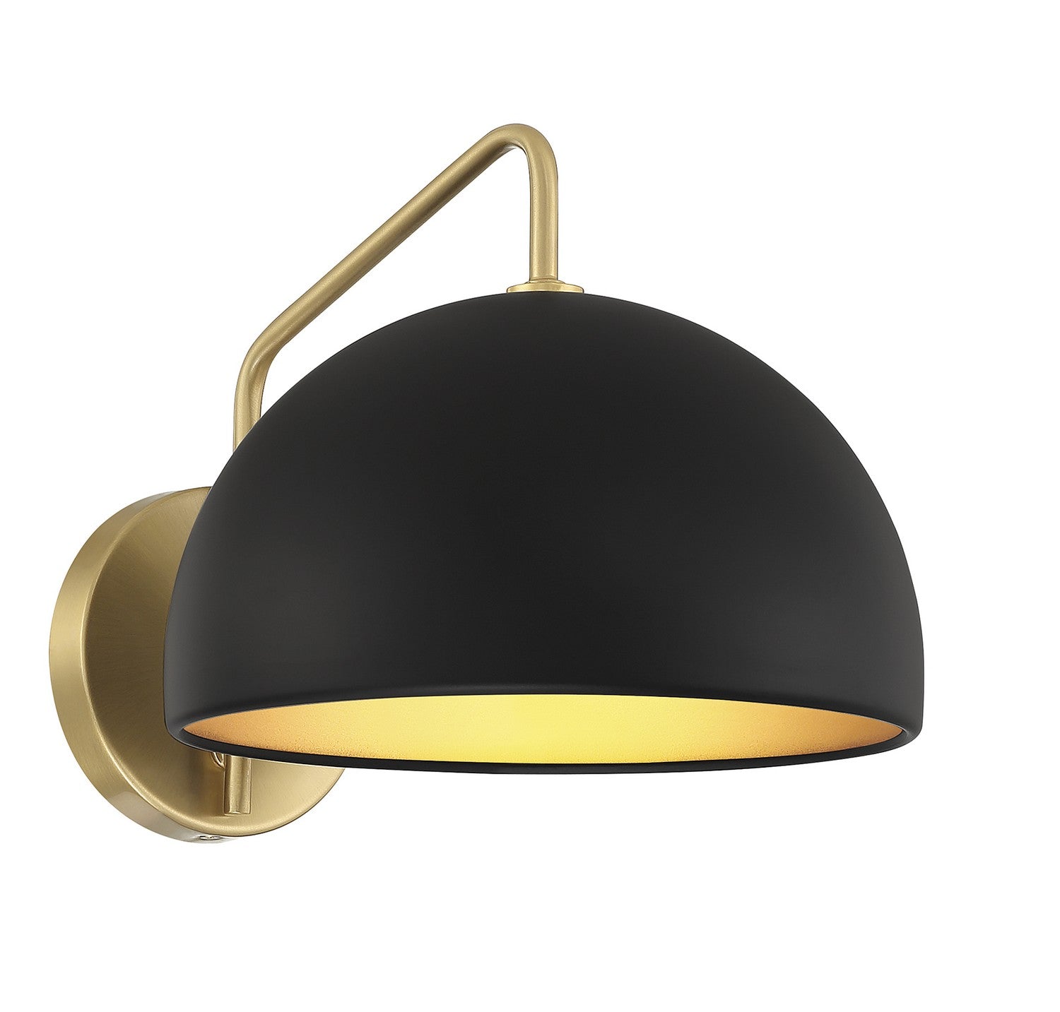 Meridian M90094MBKNB One Light Wall Sconce in Matte Black with Natural Brass