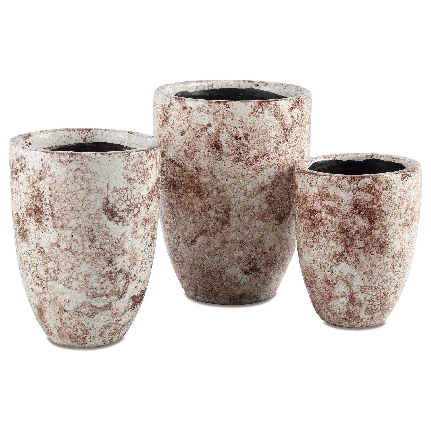 Currey and Company - 1200-0715 - Vase Set of 3 - Marne - Brown/Off-White