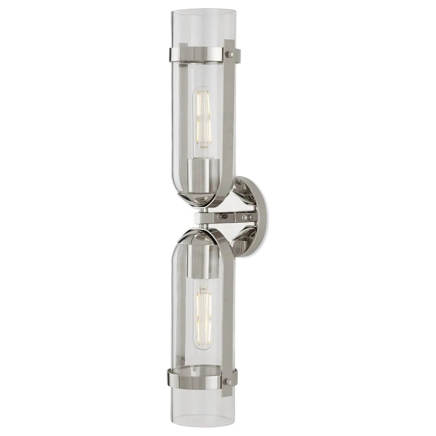 Currey and Company - 5800-0029 - Two Light Wall Sconce - Bonardi - Polished Nickel/Clear