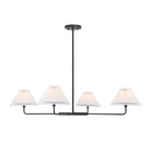 Meridian M100121MBK Four Light Chandelier in Matte Black
