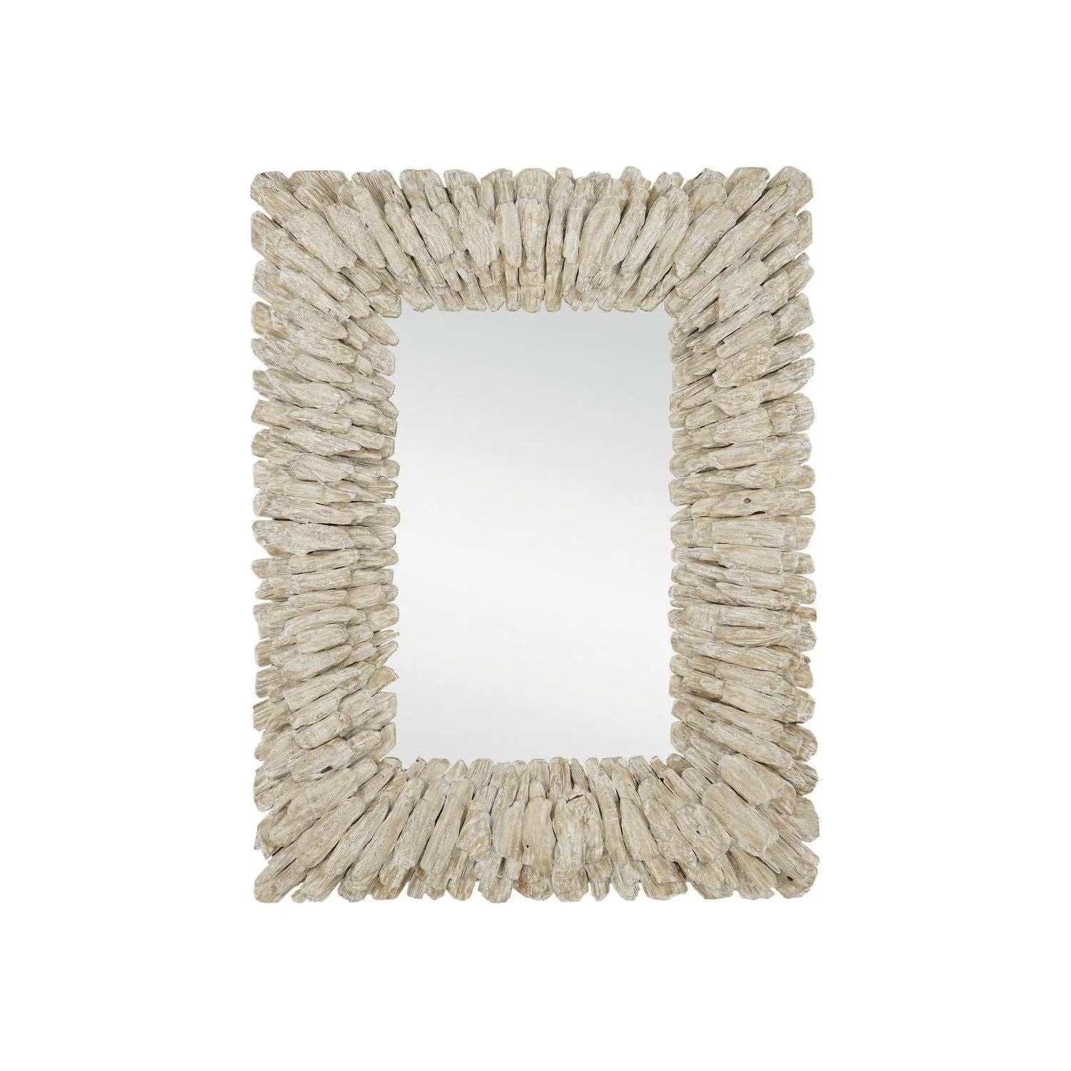 Currey and Company - 1000-0150 - Mirror - Beachhead - Whitewashed Driftwood/Mirror