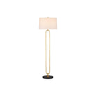 Currey and Company - 8000-0144 - One Light Floor Lamp - Glossary - Contemporary Gold Leaf/Natural