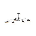 Currey and Company - 9000-1125 - Five Light Chandelier - Serpa - French Black/Gold Leaf