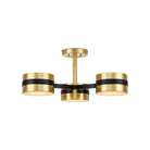 Currey and Company - 9000-1171 - Three Light Semi-Flush Mount - Heybrook - Polished Brass/Black/White