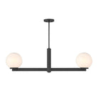 Meridian M100124MBK Two Light Linear Chandelier in Matte Black