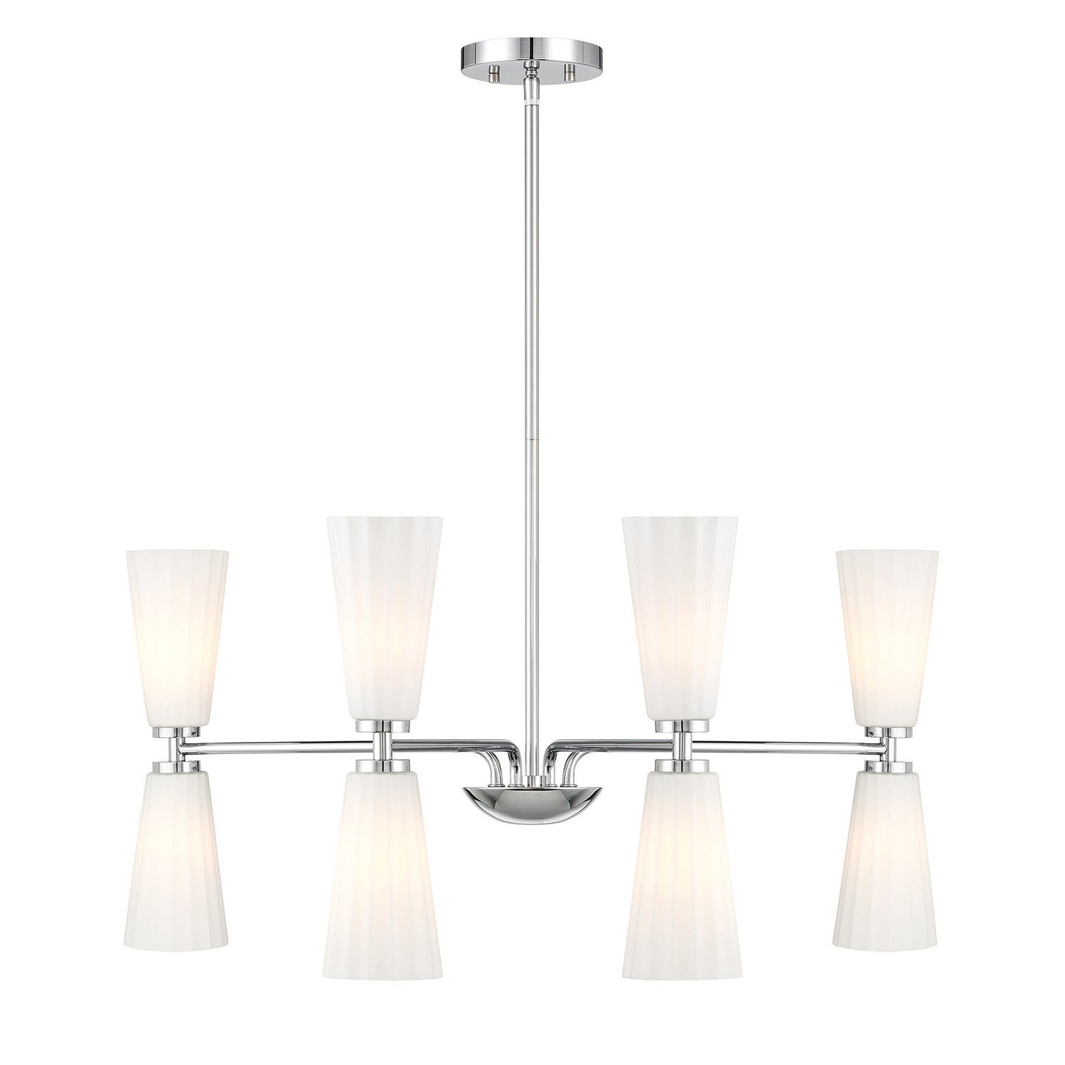Meridian M100126CH Eight Light Chandelier in Chrome