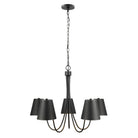 Meridian M100142MBK Five Light Chandelier in Matte Black