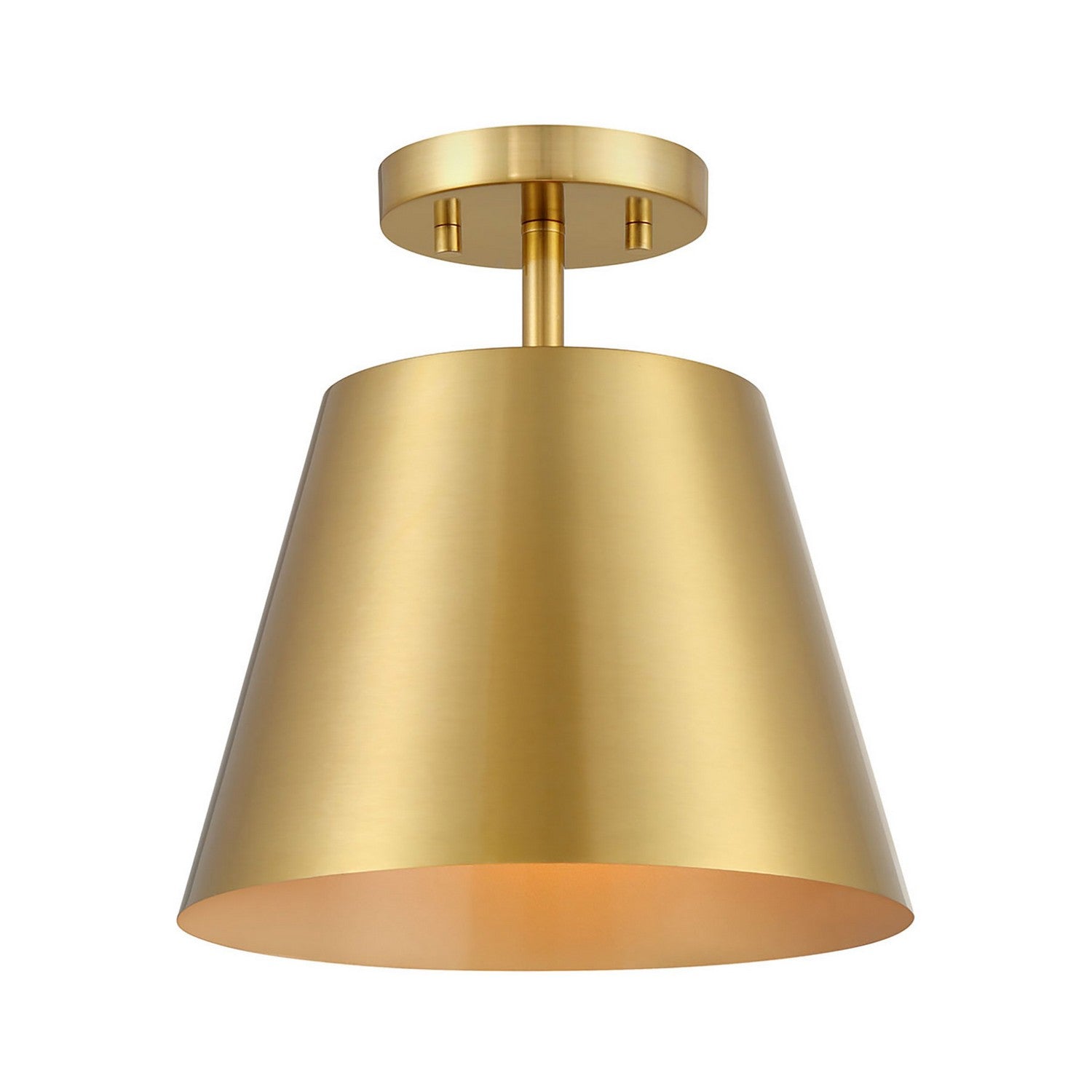 Meridian M60076NB One Light Semi-Flush Mount in Natural Brass