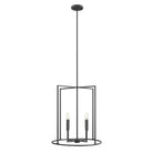 Meridian M7044MBK Four Light Pendant in Matte Black