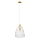 Meridian M7052NB One Light Pendant in Natural Brass