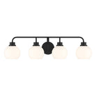Meridian M80082MBK Four Light Bathroom Vanity in Matte Black