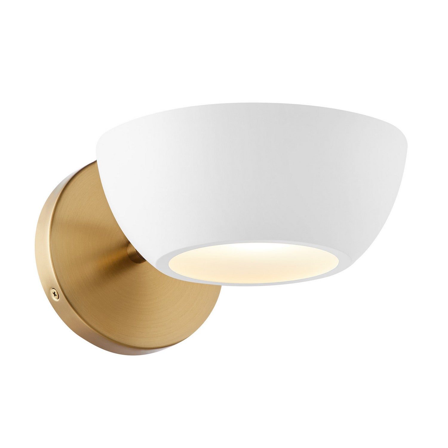 Meridian M90113WHNB One Light Wall Sconce in White and Natural Brass