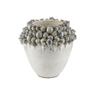 Currey and Company - 1200-0965 - Vase - Poppy Pod Crown - Ivory / Reactive Blue & Purple
