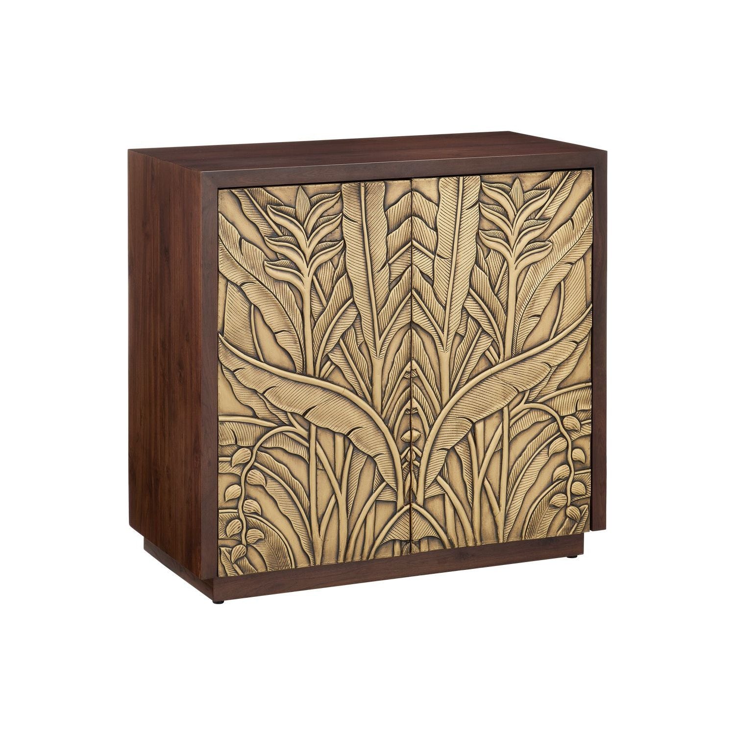 Currey and Company - 3000-0304 - Cabinet - Jardin - Walnut / Antique Brass