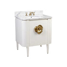Currey and Company - 3800-0004 - Vanity with Sink - Briallen - Cerused White / Natural / White / Polished Brass