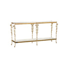 Currey and Company - 4000-0205 - Console Table - Fiore - Polished Brass / Natural