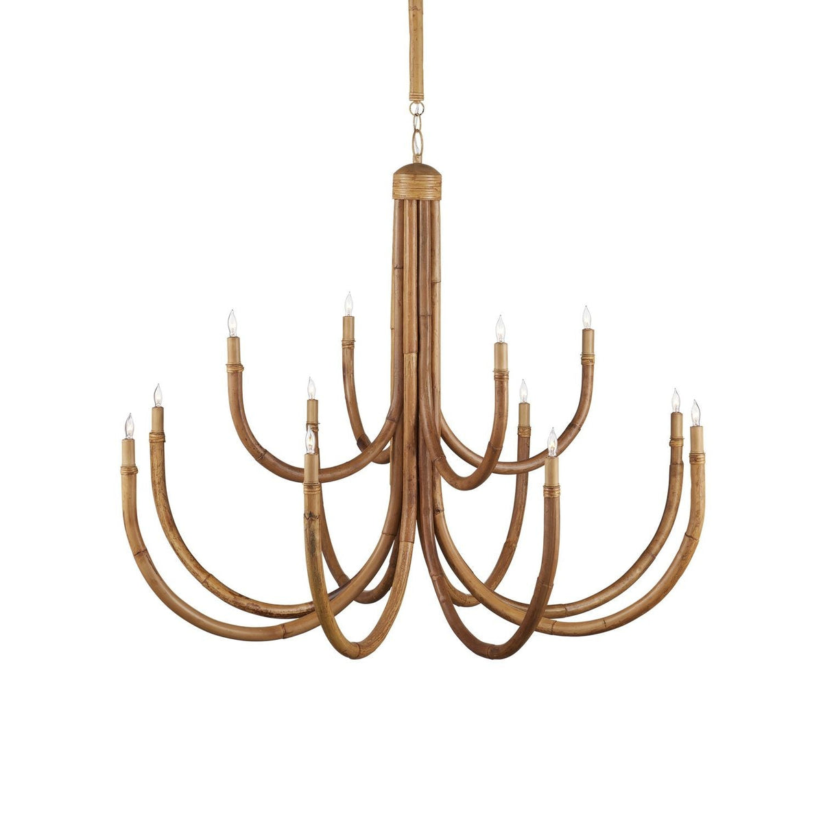 Currey and Company - 9000-1266 - 12 Light Chandelier - Samsara Large Chandelier - Natural / Saddle Tan