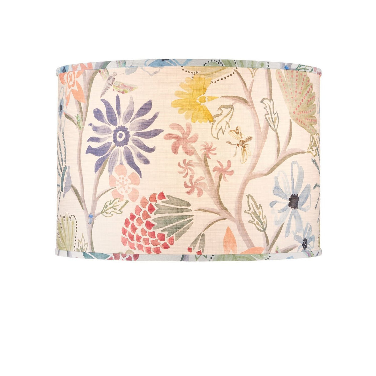 Currey and Company 0900-6010 Madeline Drum Lamp Shade in Ivory/Blue/Green/Yellow/Magenta