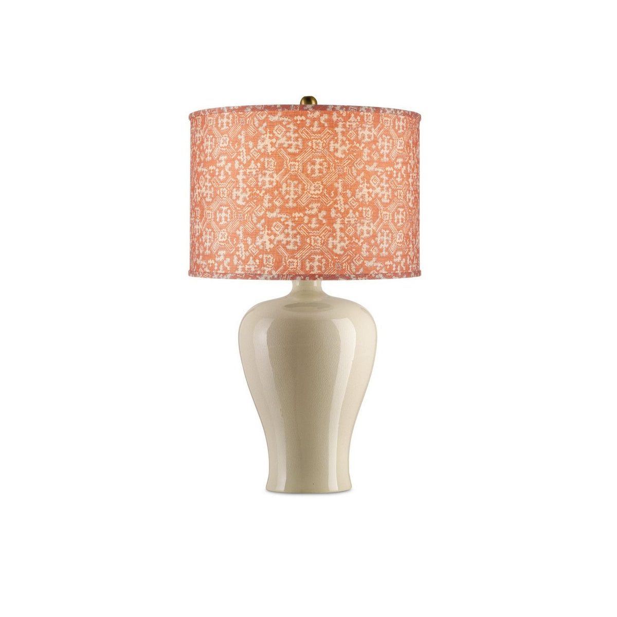 Currey and Company 0900-6014 Nomad Drum Lamp Shade in Terracotta/Ivory
