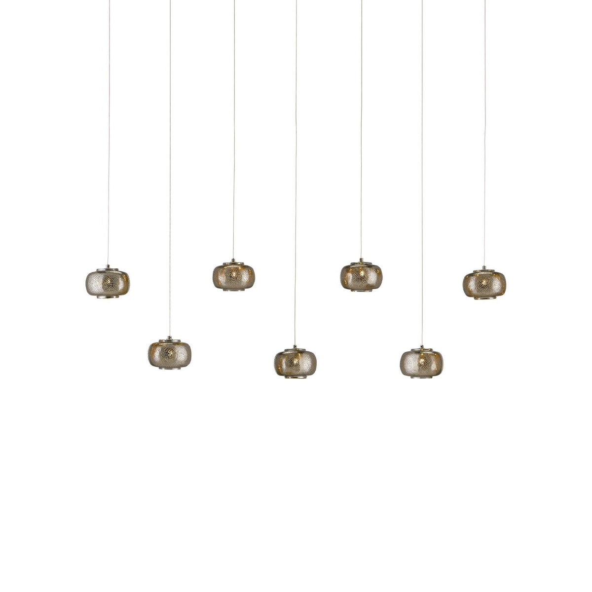 Currey and Company - 9000-1057 - Seven Light Pendant - Pepper Collection - Nickel