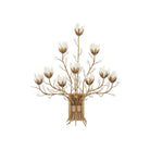 Currey and Company 5000-0299 Star Magnolia Wall Sconce in Antique Brass/White/Clear