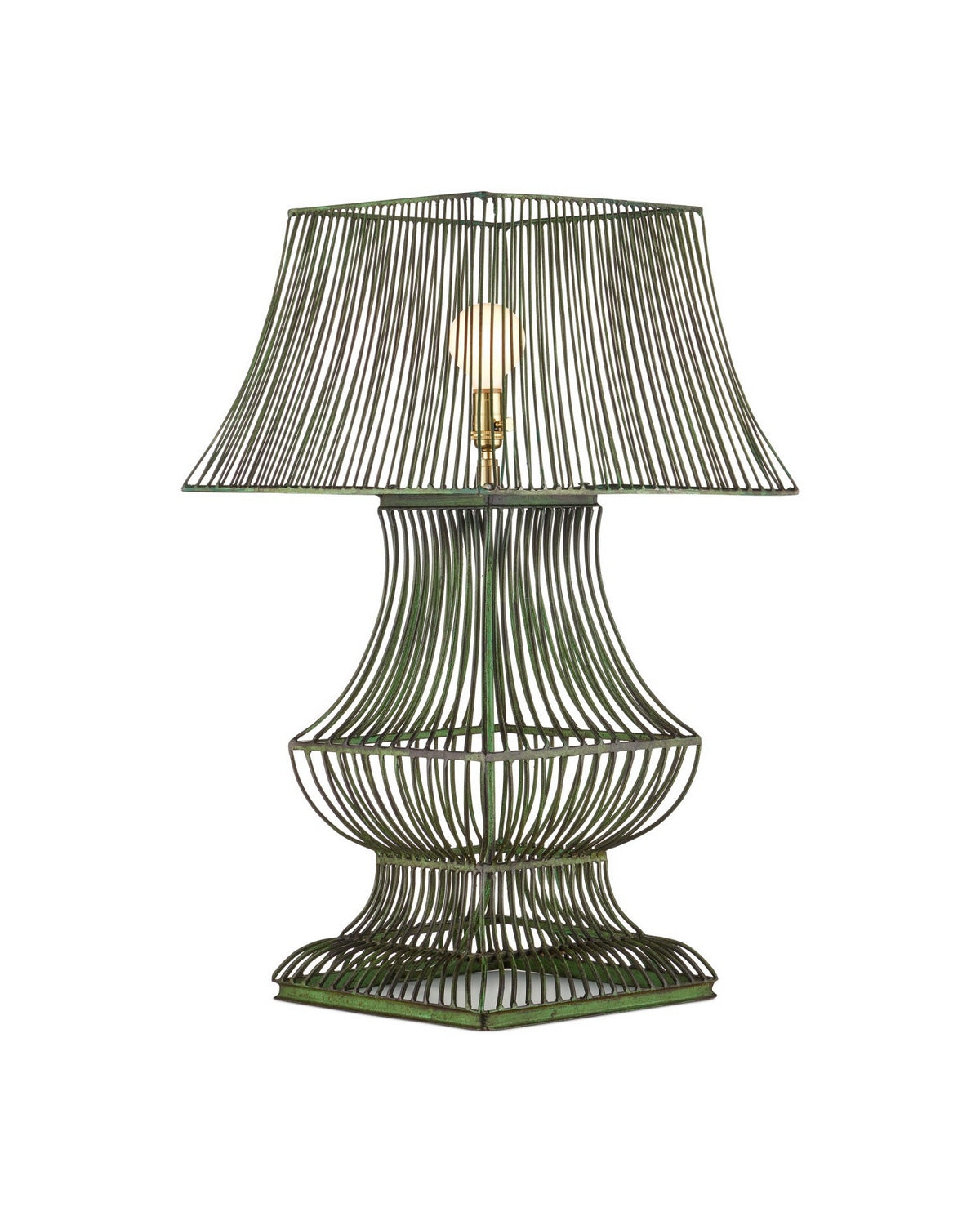 Currey and Company 6000-1062 Tuteurs Table Lamp in Distressed Green