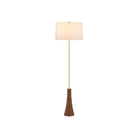 Currey and Company 8000-0175 Lathe Floor Lamp in Natural/Brushed Brass