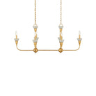 Currey and Company 9000-1329 Aurelia Frost Rectangular Chandelier in Contemporary Gold Leaf/Contemporary Gold/Frosted