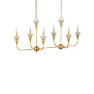 Currey and Company 9000-1329 Aurelia Frost Rectangular Chandelier in Contemporary Gold Leaf/Contemporary Gold/Frosted