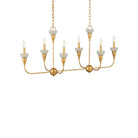 Currey and Company 9000-1329 Aurelia Frost Rectangular Chandelier in Contemporary Gold Leaf/Contemporary Gold/Frosted