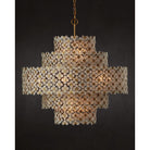 Currey and Company 9000-1331 Spring Flower Chandelier in Frosted/Brass