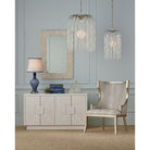Currey and Company 9000-1334 Glen Arbor Pendant in White/Contemporary Silver Leaf/Contemporary Silver