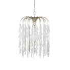 Currey and Company 9000-1335 Glen Arbor Pendant in White/Contemporary Silver Leaf/Contemporary Silver