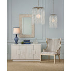 Currey and Company 9000-1335 Glen Arbor Pendant in White/Contemporary Silver Leaf/Contemporary Silver