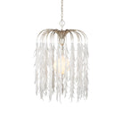 Currey and Company 9000-1335 Glen Arbor Pendant in White/Contemporary Silver Leaf/Contemporary Silver