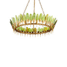 Currey and Company 9000-1337 Selavy Chandelier in Green/Contemporary Gold Leaf/Contemporary Gold