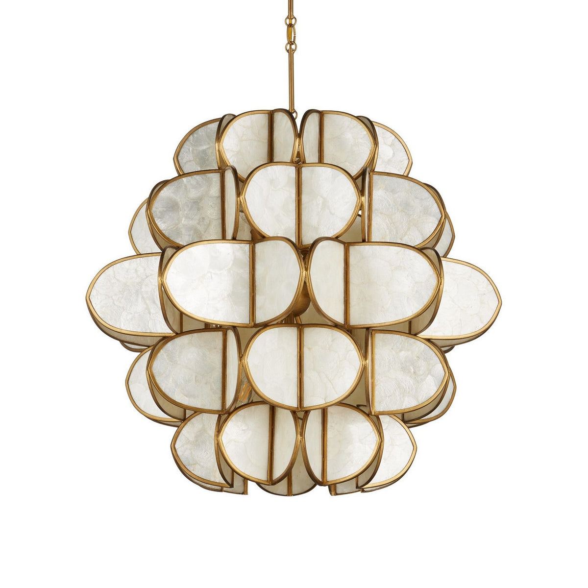 Currey and Company 9000-1339 Galatea Chandelier in Natural/Brass
