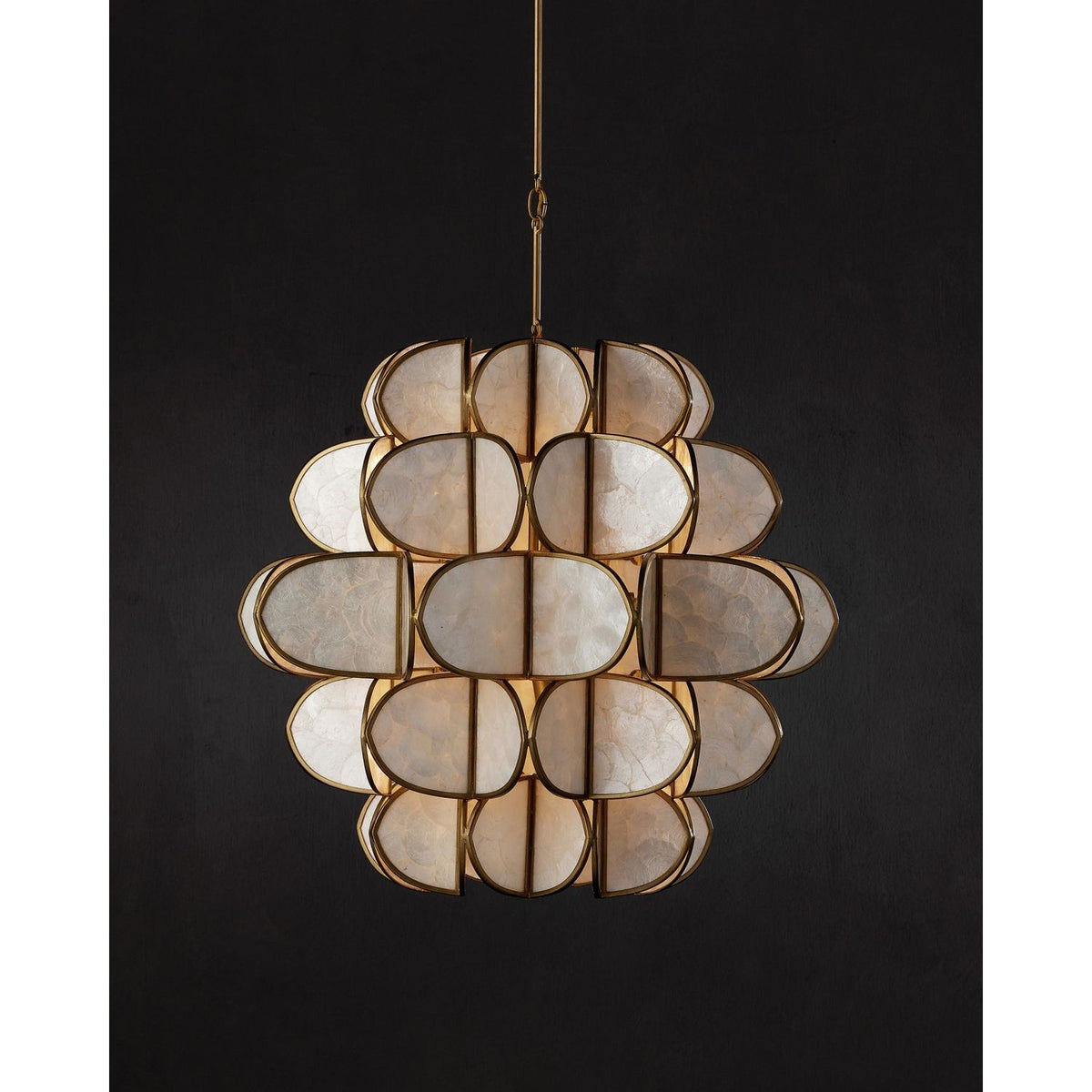 Currey and Company 9000-1339 Galatea Chandelier in Natural/Brass