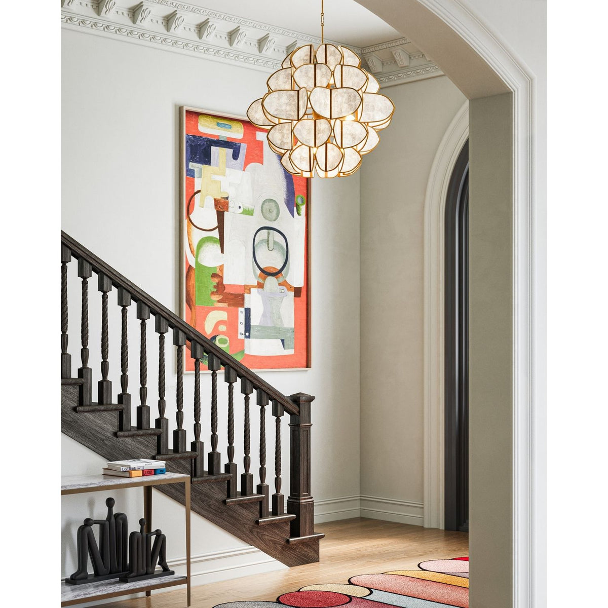 Currey and Company 9000-1339 Galatea Chandelier in Natural/Brass