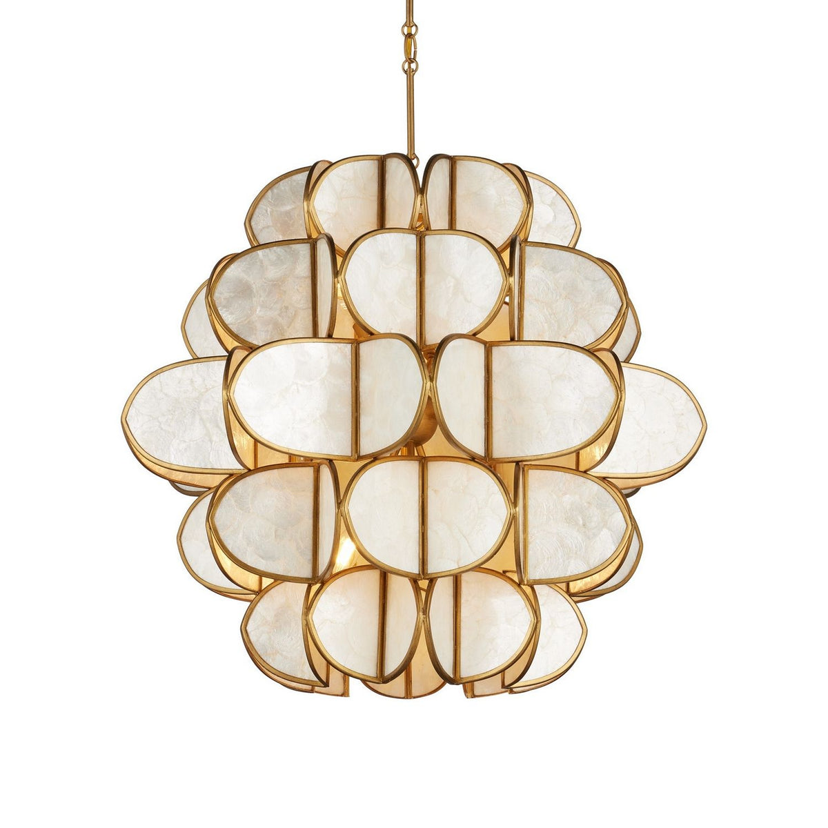 Currey and Company 9000-1339 Galatea Chandelier in Natural/Brass