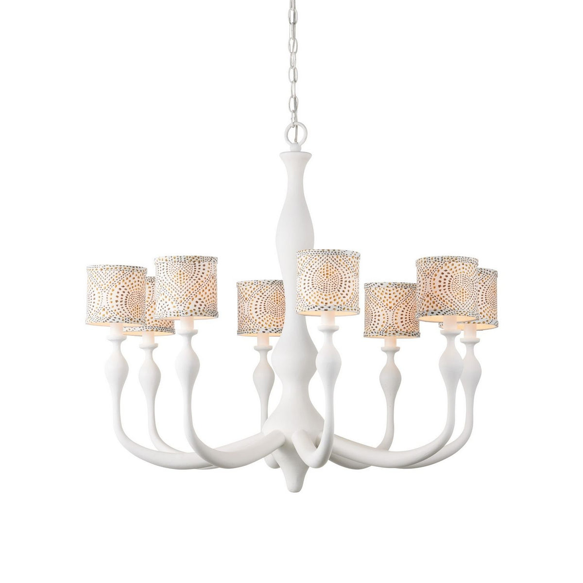 Currey and Company 9000-1340 Ludwig Chandelier in Gesso White